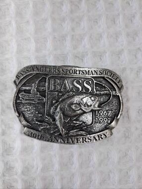 Vintage Bass Anglers Sportsman Society 30th Anniversary Belt Buckle 1967-1997